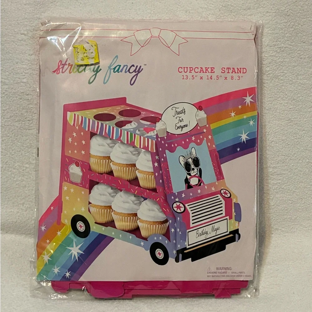 Strawberry Fancy Pink Rainbow Cupcake Stand by